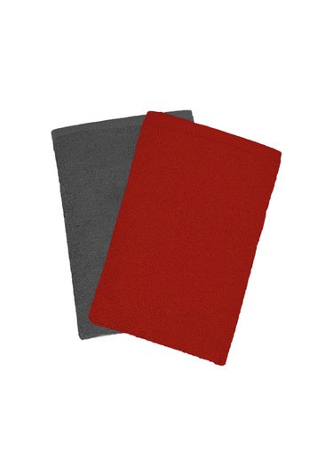 2 Li Lüks El Yüz Havlu Seti 50x90 Cm %100 Pamuklu Gramajlı Grinja Kırmızı