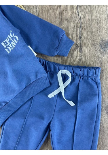 Dino Baskılı Relaxed Eşofman Takımı Lacivert