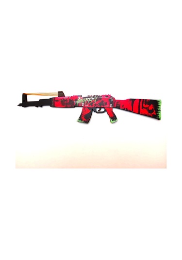 Ahşap Cs-Go Neon Revolution Skin Kaplamalı Ak-47 Tüfek