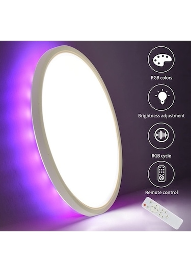 Opulentliving Rgbcw Beyaz Tavan Lambası Bt Uzaktan Kumanda Sonsuz Kısılabilir Yatak Odası Tavan Lambası Diğer