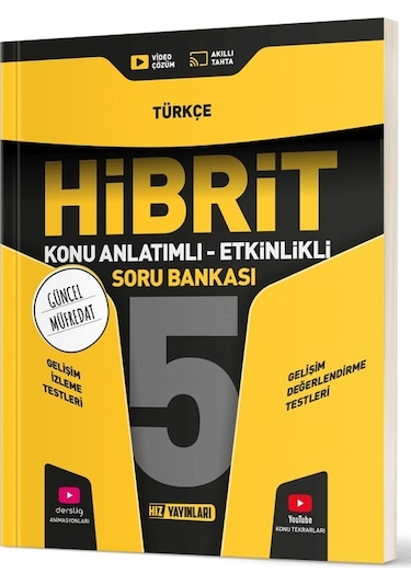 Hız Yayınları 2025 5. Sınıf Türkçe Hibrit - Konu Anlatımlı Soru Bankası Yeni Müfredat