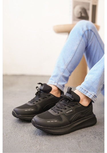 Daxors D0128 Günlük Ortopedik Erkek Sneaker Spor Ayakkabı Siyah