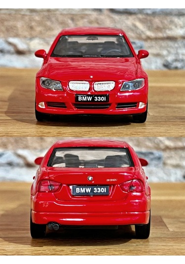 Bmw 330i Çek Bırak Die - Cast Metal Model Araba - Kırmızı 11.5 Cm