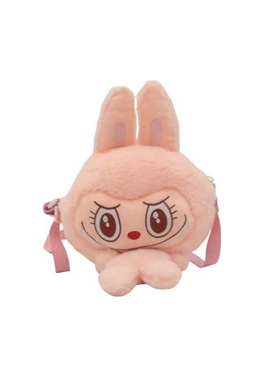 Ebitda Labubu Peluş Kız Çocuk Sevimli Çapraz Mini Pembe Karikatür Çanta Pembe