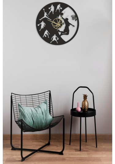 Basketbol Spor Duvar Saati Mdf Duvar Dekorasyon Lazer Kesim 32x32