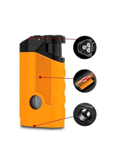Cm0649 3 Jet Torch Puro Çakmağı Sarı Krom