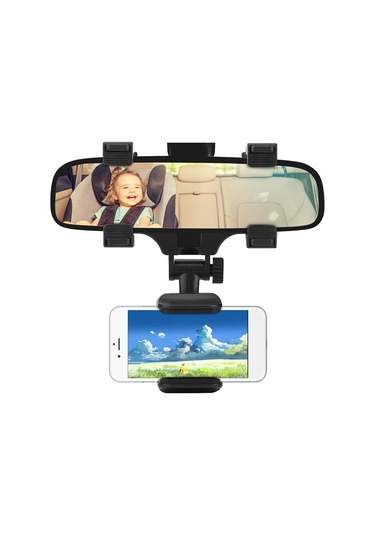 Xindoker Araç Geribakış Aynası Telefon Tutucu: 360 Döner, 5-9cm Cihaz Uyumlu, Silikon Sağlama Ve Kırılmaz Plastik Malzeme İle Kolay Kurulum Diğer