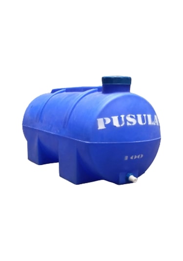 Pusula Su Depoları Polietilen 100 LT Mavi Yatay Su Deposu / Vanalı