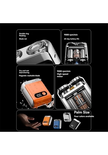 Ulzyvf Tıraş Makinesi Seyahat Mavi Elektrikli Lcd Ekranlı Xe