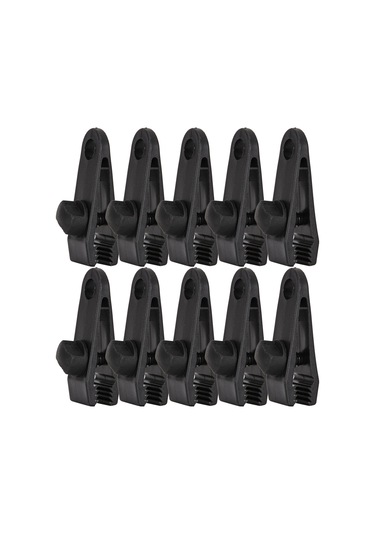 Ximistore9 10 Adet Siyah Plastik Çadır Tutucu - 80x15x35mm Büyük Boy Kamp Klipsi Siyah