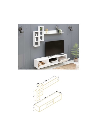 Decormet Eclipse Tv Ünitesi Beyaz Çok Renkli