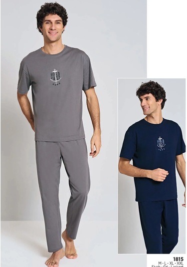 Pijadore 1815 Kısa Kol Erkek Pijama Takımı Lacivert