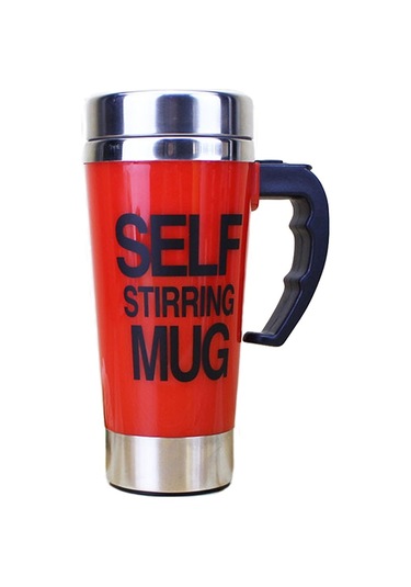 Cbtx Fx-589 400ml 304 Paslanmaz Çelik Otomatik Karıştırmalı Kahve Fincanı Kırmızı