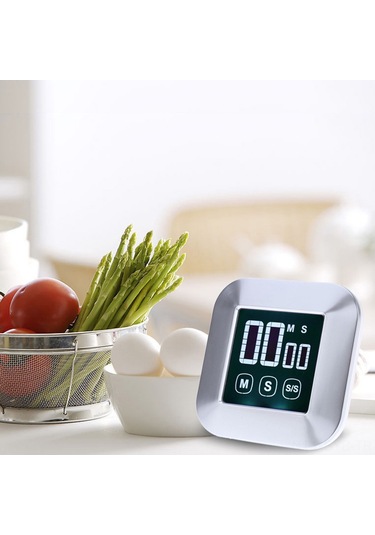 Symbee Büyük Lcd Dokunmatik Ekranlı Mutfak Zamanlayıcı, Manyetik Ve Geri Çekilebilir Ayaklı, Yüksek Sesli Alarm, Geri Sayım Ve Saklama Fonksiyonu, Abs Malzeme