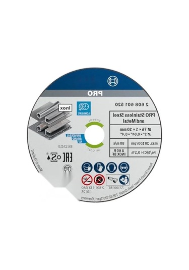 5 Adet Paslanmaz Çelik Ve Metal Kesme Diski - 10 Mm Yuvalı