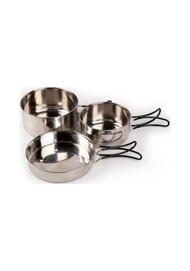 Evolite Evercamp 2-3 Kişilik Çelik Tencere Seti Gri