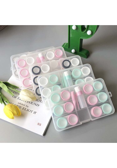 Vkemall 6 Çift Lens Kabı Seti - Çözüm Şişesi, Pens Ve Emme Çubuğu İle Seyahat Dostu