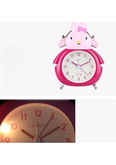 Analog Göstergeli Metal Tavşan Çalar Saat, Öğrenci Sırası Dekorasyonu B Diğer