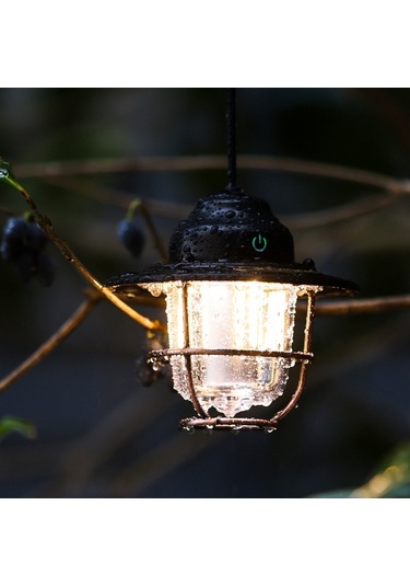 Yuntech01 Led Kamp Işığı, Usb Şarjlı, 7 Işık Modu, Su Geçirmez, Retro Tasarım, Dahili Li-poly Batarya Yeşil Çok Renkli