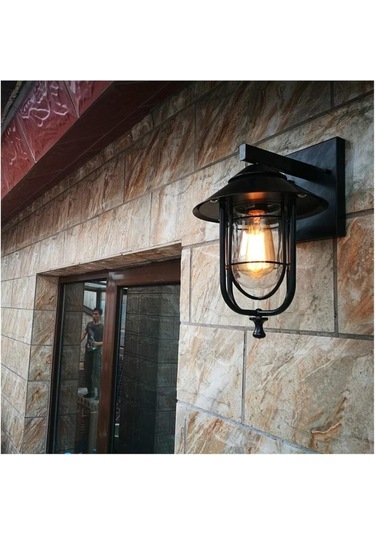 Duvar Lambaları Victoria Retro Açık Cam Fener Açık Hava Villa Bahçe Veranda Sundurma Aplik Alüminyum