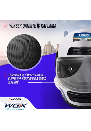 Wogen Fullface Kask Karbon Beyaz