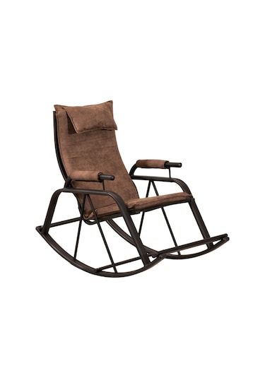 Sallanan Sandalye, Metal Ayaklı Tv Koltuğu, Sallanır Dinlenme Koltuğu, Demonte Sallanan Berjer Kahverengi