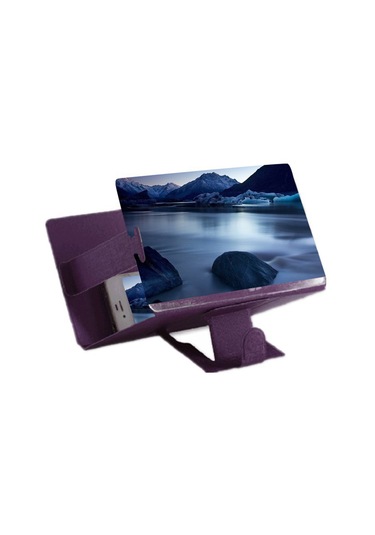 İnç Masaüstü Hd Telefon Ekran Büyüteç Video Büyütme Amplifikatör Standı Tutucu -