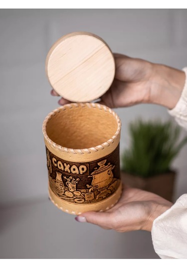 Staratel' Kahverengi Kayına Bak Şimdi "şeker" Kavanoz, Kapaklı Şeker Kavanozu 161487679 Bej