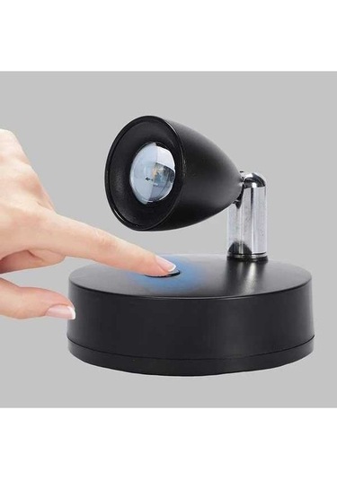 Fastbuy Siyah 1 Bilgisayar Led Manyetik Duvar Lambası Uzaktan Kumandalı Pil İle Çalışır Yapışkanlı Dekorasyon Siyah