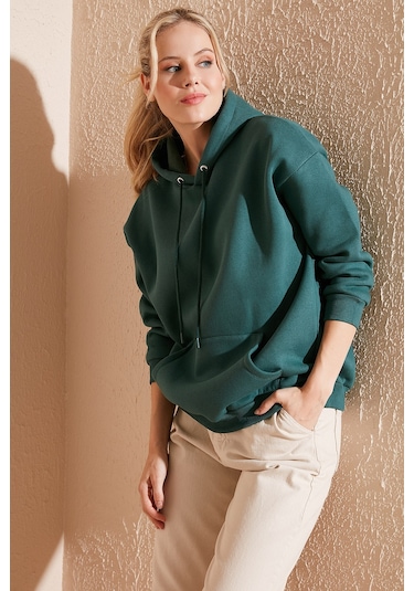 Lela Regular Fit Pamuklu Kapüşonlu Yaka Şardonlu Kışlık Bayan Sweat 5863854 Nefti Lela Regular Fit Pamuklu Kapüşonlu Yaka Şardonlu Kışlık Bayan Sweat 5863854 Nefti