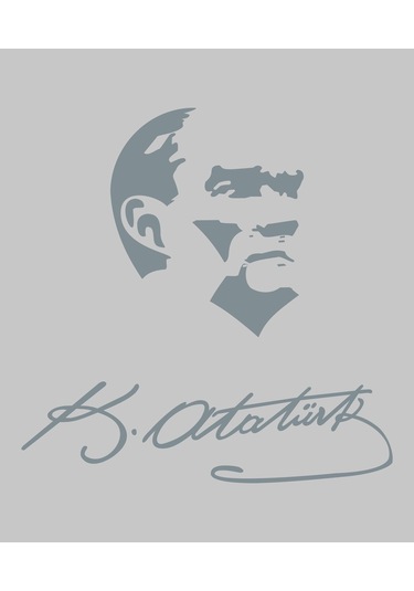 Atatürk Ve Imza Dekoratif Duvar Sticker. (38X38 Cm)