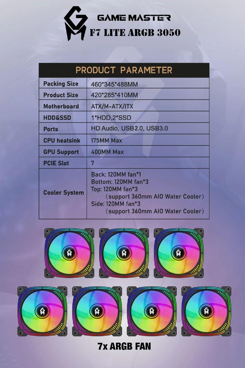 Game Master F7 Lite i3-12100F 16 GB 512 GB RTX3050 Dos Masaüstü Oyuncu Bilgisayarı