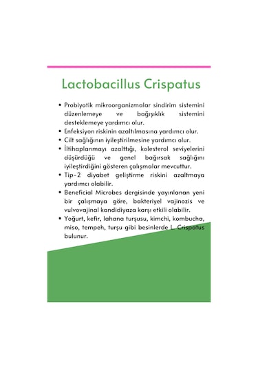 Microbiome Lactobacillus Crispatus 30 Kapsül