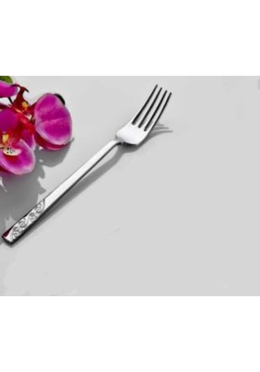 İnter Çelik Safir Model 12'Li Tatlı Çatalı Gümüş