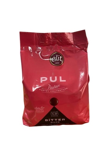 Elit Pastacı Bitter Pul Çikolata 1 Kg Glutensiz