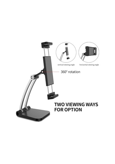 Geeroyoo Siyah 360 Derece Döner Masaüstü Tutucu - Telefon Ve Tablet İçin 4-13 İnç - Canlı Yayın Ve Ders İçin Ayarlanabilir Metal+abs支撑架