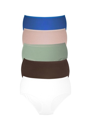 Alya Underwear Kadın Büyük Beden Külot Battal Full Brief, Yüksek Bel 5xl, 6xl, 7xl 5 Farklı Renk 1 Pakette Çok Renkli