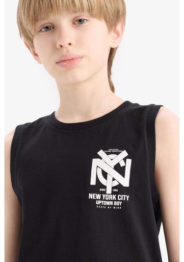 DeFacto Erkek Çocuk Bisiklet Yaka Baskılı Atlet E0192A825HSBK81