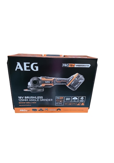 Aeg BEWS18-125BLLI-502C 5.0AH Akülü Kömürsüz Avuç Taşlama 125 MM