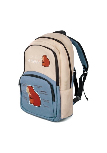 Sincap Baskılı Çocuk Unisex Krem Bebe Mavisi Sırt Çantası Pwcnt015 Krem Bebe Mavisi