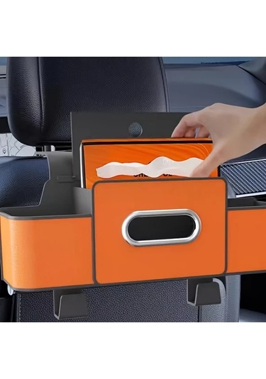 Chuangyinshop Siyah Araç Koltuğu Arkası Sünet Deri Çok Amaçlı Saklama Kutusu