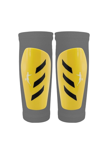 Pro Futbol Tekmeliği Çoraplı Çocuk Yetişkin Kaval Koruyucu Tekmelik Futbolcu Dizliği Sarı