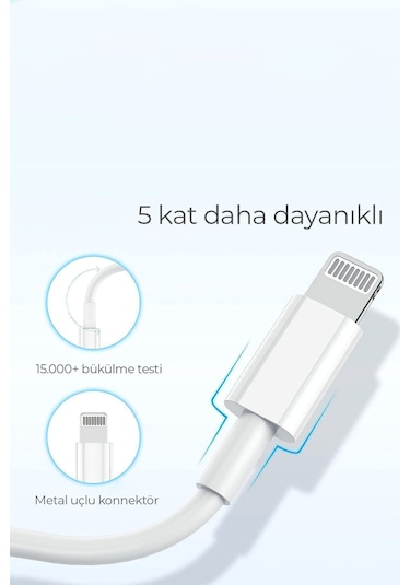 Abatech Lightning To Usb Type C 20w Hızlı Şarj Apple Uyumlu iPhone Data Kablosu Beyaz