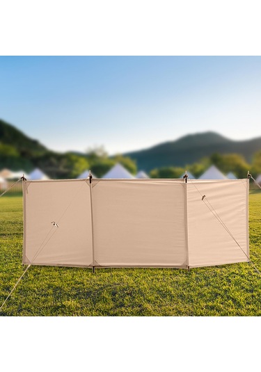 Suntek Açık Cam Rüzgar Koruyucu Soba Ön Piknik Dikdörtgen-250cmx70cm-haki Haki