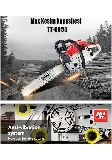 Staxx Power Benzinli Testere 58cc 5.9 Hp Yedek Zincir