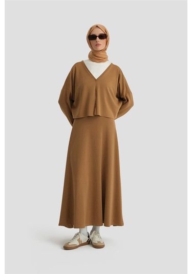 Armine Örme Hırkalı Takım 25kd6816 Camel Camel