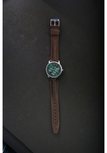 Hakiki Deri 18mm Akıllı Pimli Saat Kordonu Kahverengi