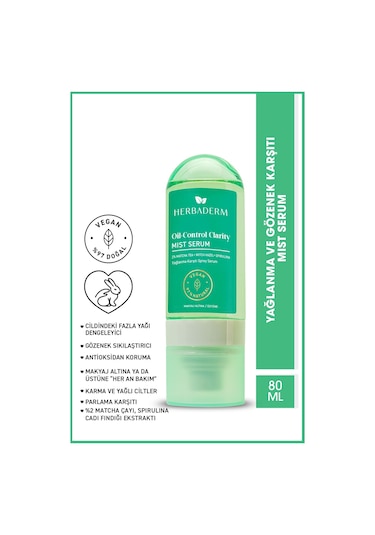 Herbaderm Yağlanma Ve Gözenek Karşıtı Mist Serum 80 ML