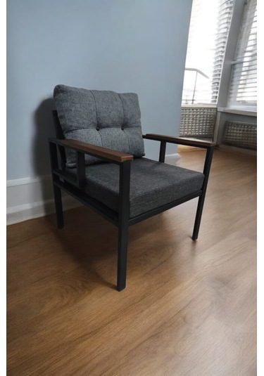 Pielize Demonte Metal Tekli Bahçe Mobilyası, Gri-antrasit, 60x60 Antrasit  - Gri