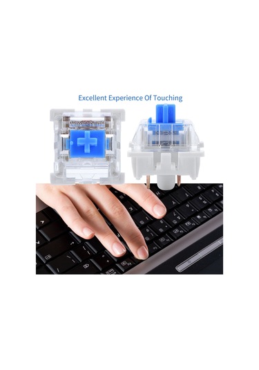 Yaozixa Mekanik Klavye Mavi Anahtar 10 Adet , Şeffaf Kasa Led Işığı İçin Uygun, Pcb Montajlı Gerçek Tuş Deneyimi, Kaliteli Malzeme Uzun Ömürlü